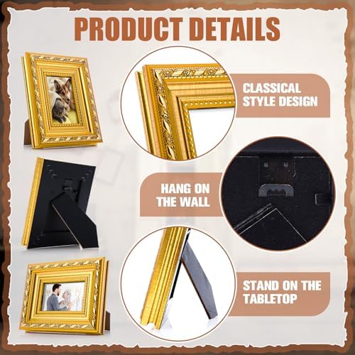 12 Pcs 2 x 3 Inch Small Gold Picture Frames Bulk Vintage - Image 6