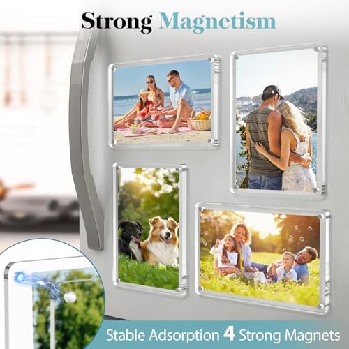 SAMYUCHO 10 Packs Acrylic 4x6 Magnetic Picture Frames for Refrigerator - Image 4
