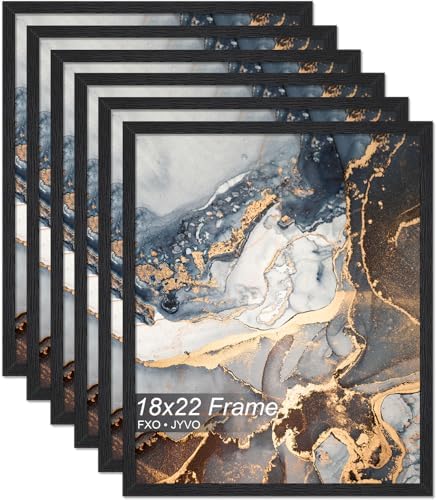 Fxojyvo 18x22 Picture Frame Set of 6 Black Engineered Wood Wall Hanging by Fxojyvo