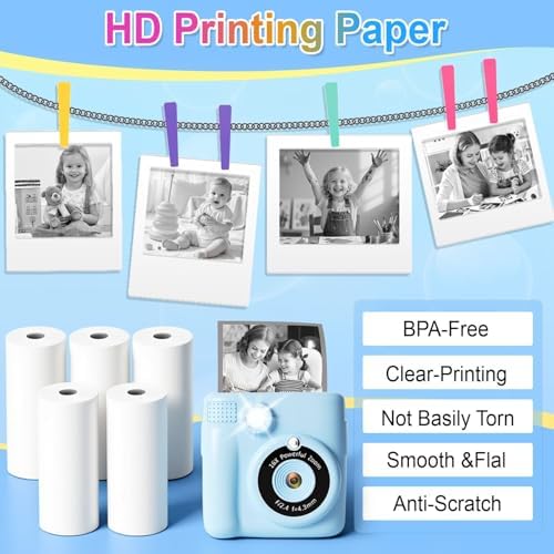 30 Rolls Kids Camera Paper Roll Refill Compatible with Most Instant Print Cameras for Kids BPA Free （2.24"x0.98" ） - Image 6