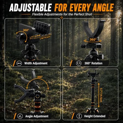 FUNHORUN Hunting Tripod, Rifle Shooting Tripod with Integrated Vise Clamp - Image 4