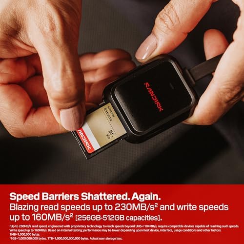 SANDISK 256GB Extreme SD UHS-I Card - Up to 230MB/s Read Speed and 160MB/s Write Speed, 4K UHD Video, U3, V30 - SDSDXV9-256G-GUCIN - Image 3