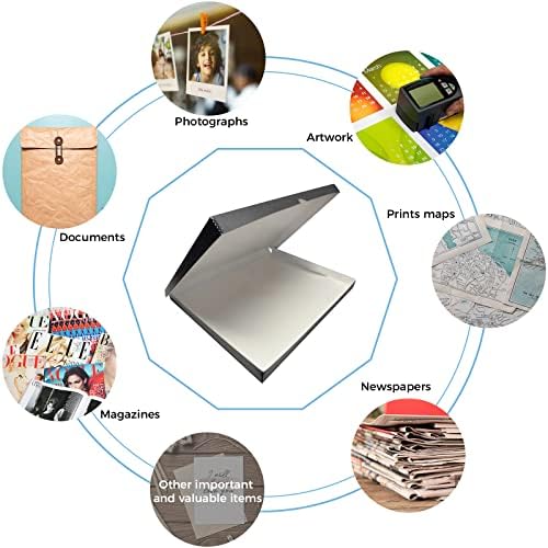 Lineco Clamshell Archival Storage Box, 11.5x14.5x1.75 Inch, Gray, Pack of 2 - Image 6