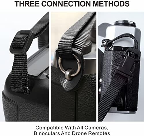 Padwa Lifestyle Dark Green Camera Strap - 2" Wide Cotton Woven Genuine Leather Head Camera Straps,Complimentary 2 Pcs Quick Release Clips for All DSLR/SLR Cameras, Binoculars and Drone Remote Control - Image 3
