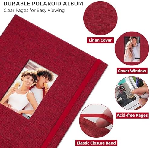 Vienrose Mini Polaroid Photo Album 208 Photos 2x3 Inch Red 1 PACK - Image 3