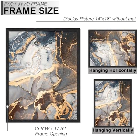 Fxojyvo 14x18 Picture Frame Set of 6 Black Engineered Wood Wall Hanging - Image 4