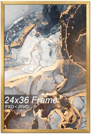 Fxojyvo 24x36 Picture Frame Gold Engineered Wood Wall Hanging by Fxojyvo