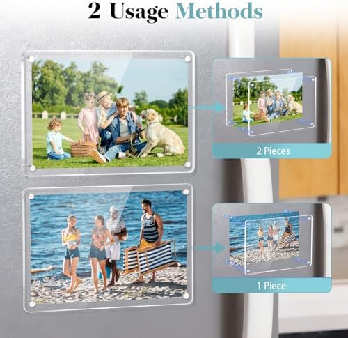 SAMYUCHO 4 Packs Acrylic 4x6 Magnetic Picture Frames for Refrigerator - Image 6