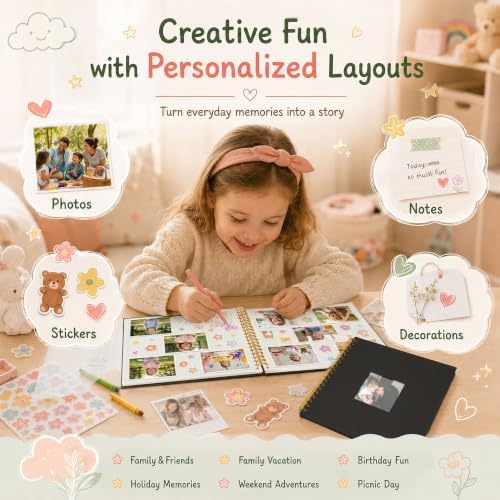 10x10 Spiral Self Adhesive Photo Album 20 Pages Black - Image 4