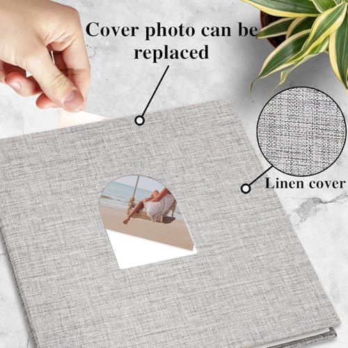 Vienrose Self Adhesive Photo Album Arch Window Scrapbook 120 Pages Gray - Image 3