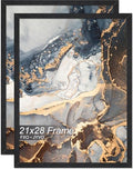 Fxojyvo 21x28 Picture Frame Set of 2 Black Engineered Wood Wall Hanging by Fxojyvo