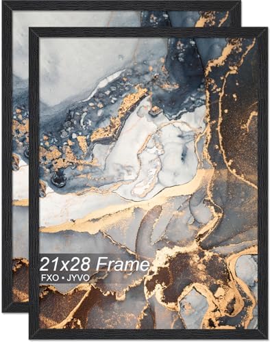Fxojyvo 21x28 Picture Frame Set of 2 Black Engineered Wood Wall Hanging by Fxojyvo