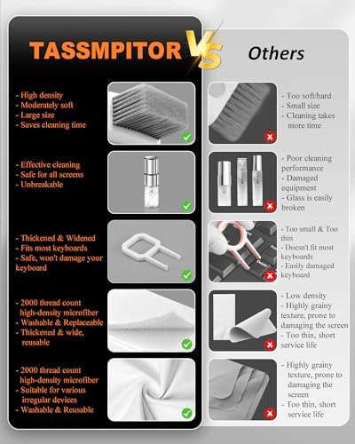 Keyboard Cleaning Kit, All-in-One Laptop & Computer Screen Cleaner, Black - Image 5