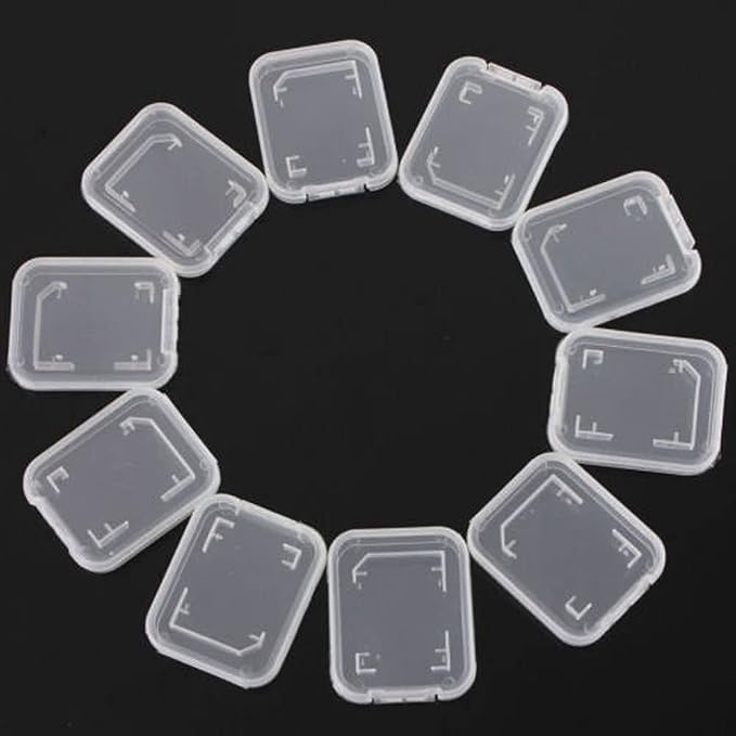 eTECH Collection Clear Plastic SD/SDHC/SDXC/Secure Digital Memory Card Case Holder Compatible for SanDisk/Kingston/Transcend/Samsung Memory Card (50 Pack) - Image 3