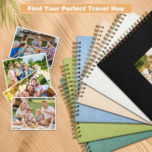 Scrapbook Photo Album Linen Cover, 8 x 8 Inch Hardcover Kraft White Pages Memory Book, for Travel Wedding Guest Book Christmas Baby Shower (40 Sheets/ 80 Pages,Black) - Image 7