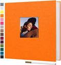 potricher Large Self Adhesive Photo Album 40 Pages, Linen cover, Orange by potricher