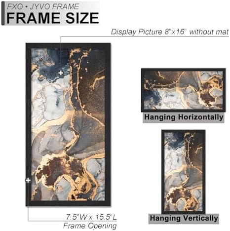 Fxojyvo 8x16 Picture Frame Black Engineered Wood Wall Hanging - Image 4