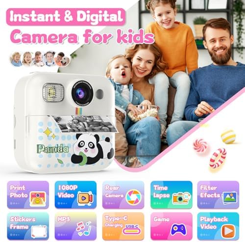 Kids Camera Instant Print, Toddler Camera Toy Birthday Gifts for Girls 3-10 - Image 2