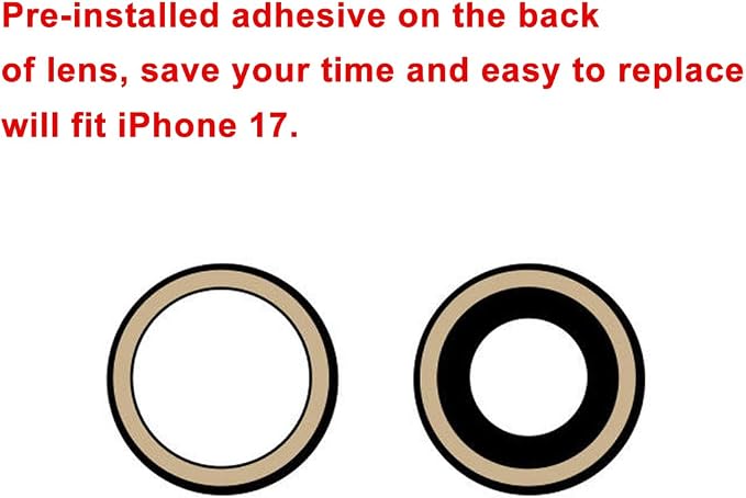 Back Rear Camera Lens Glass Replacement Compatible with iPhone 17 6.3 inches with pre-Installed Adhesive and Reparing Toolkit - Image 5