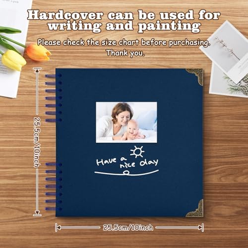 Scrapbook Album 10x10 Inch, Hardcover Kraft Paper Photo Album with 50 Sheets/100 Pages, Memory Book for Wedding, Anniversary, Christmas, Baby Shower, Ideal for Preserving Precious Moments - Image 3