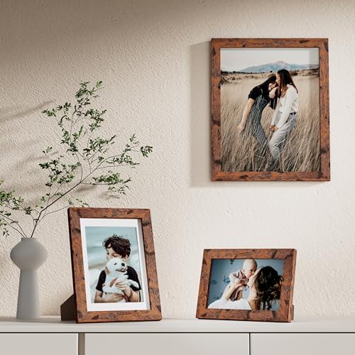 Vittanly 10 Pack Picture Frames Collage Wall Decor, Rustic Brown - Image 5