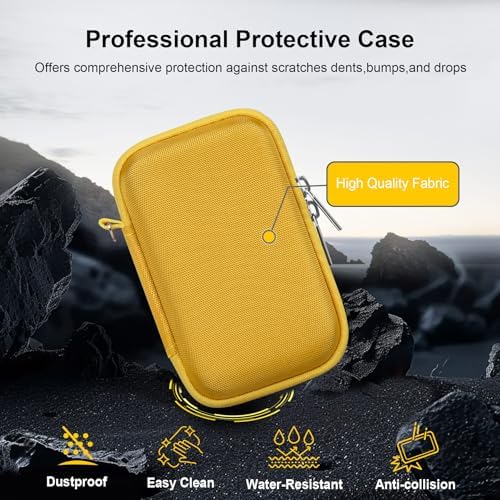 RAIALL Camera Case for Canon PowerShot SX740 HS/ SX730 HS/ SX720 HS/ SX620 HS Digital Camera, 4K Video Camera Hard Carrying Case Protective Travel Bag, Mesh Pocket for Batteries and USB Cable, Yellow - Image 6