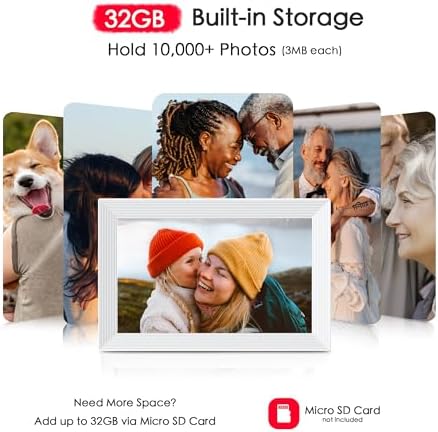 Frameo 10.1" Digital Picture Frame WiFi 32GB, Birthday Gifts for Mom, Women - Image 5