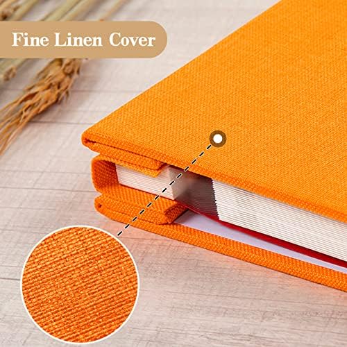 potricher Large Self Adhesive Photo Album 40 Pages, Linen cover, Orange - Image 5