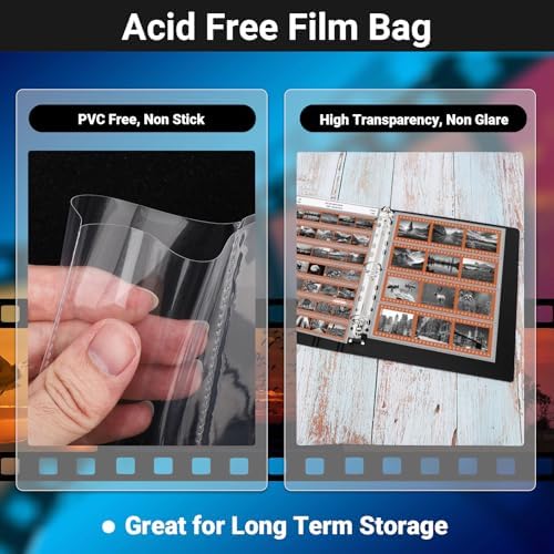 Acid Free Film Negative Binder, 3 Ring Binder with 30 Pack 35mm Negative Sleeves and 30 Pack 120 Film Sleeves - Image 3