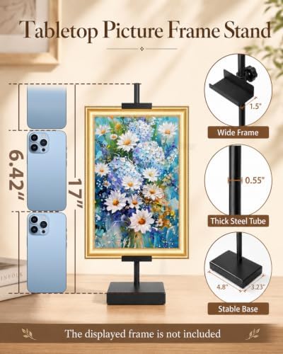 AZEAM 17" Adjustable Tabletop Easel Stand, Black Picture Easels for Display - Image 2