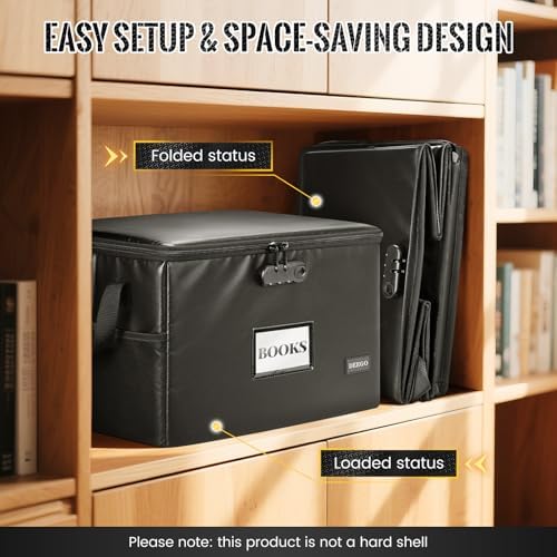 DEEGO Fireproof Document Box, Water-Resistant File Organizer Box with Lock - Image 5