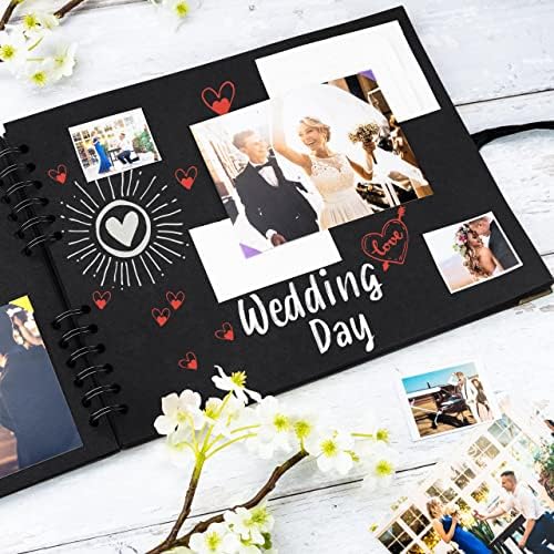 Scrapbook Album, 50 Pages, 11 x 8.5 Inch, Black Photo Album, Scrap Book - Image 5