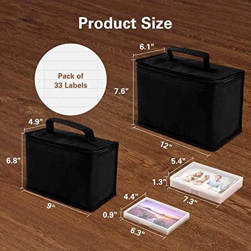 Barhon Photo Storage Boxes Set - 8 Pack 4x6 and 8 Pack 5x7, Photos Case Containers with Bag, Multi-Sized Seed Organizer with Handle for Stickers (Black) - Image 2