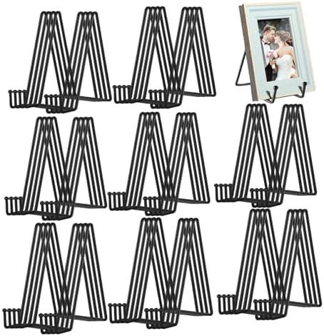 Birity 32 pcs 4.5in Plate Stands for Display,Metal Plate Holders Display Stands Can Be Used for Picture Stand,Book Stands for Display,Plate Display Stands,Easel,Photo Frame Stands,Desktop Stand by 24ozRibbedGlassCup