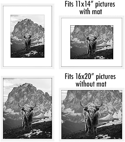Americanflat 16x20 Poster Frame 5-Pack - Matted to 11x14 - White - Image 4