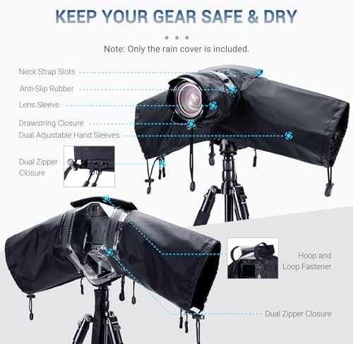 JJC Camera Rain Cover for Camera with Lens Below 9.1”, Nylon Material - Image 3