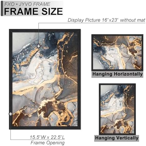 Fxojyvo 16x23 Picture Frame Set of 6 Black Engineered Wood Wall Hanging - Image 4