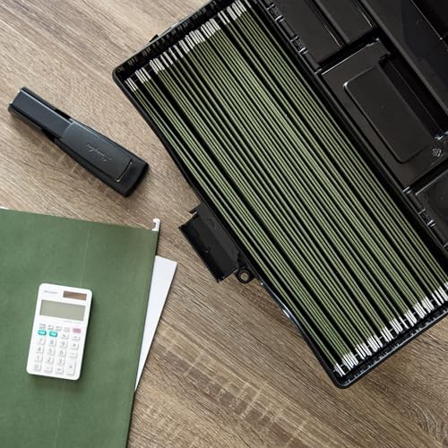 IRIS USA Slim Portable File Box Organizer with Lid, Letter Files, Black - Image 7