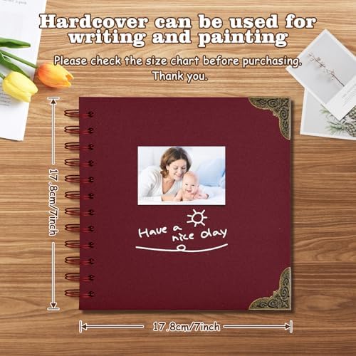 Scrapbook Album 7x7 Inch - Hardcover Kraft Paper Photo Album with 40 Pages, Memory Book for Wedding, Anniversary, Family, Christmas, Baby Shower, Ideal for Preserving Precious Moments - Image 6