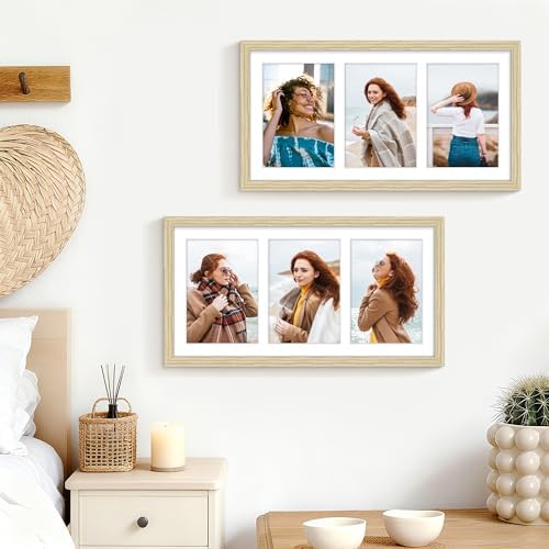 DUENPY 8x16 Collage Frame For 3 5x7 Photos Wood Color - Image 7
