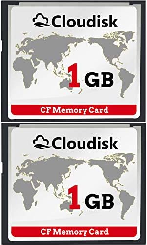 Pack of 2 Compact Flash Card 1GB CF 2.0 Performance for Vintage Digital Camera and Industry Equipment (1 GB) by Cloudisk