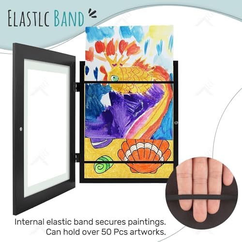 4 Pack 9x12 Front-Opening Kids Artwork Frames Changeable (Black) - Image 7
