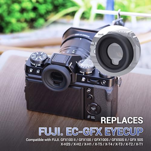 JJC EC-GFX Round Eyecup Eyepiece Viewfinder for Fuji X-T5 X-T4 X-T3 GFX100 - Image 2