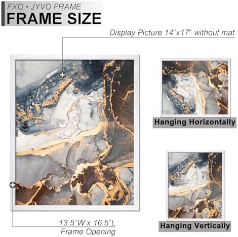 Fxojyvo 14x17 Picture Frame Set of 3 White Engineered Wood Wall Hanging - Image 4