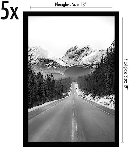 Americanflat 13x19 Poster Frame 5-Pack - Slim Molding - Black - Image 2