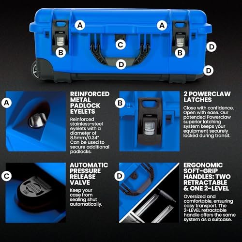 Nanuk 935 Pro Photo Kit – Waterproof Travel Camera Hard Case with Padded Dividers and Wheels, 22” x 14” x 9” - Dustproof and Impact Resistant, Airline Carry-On Approved – Blue - Image 5