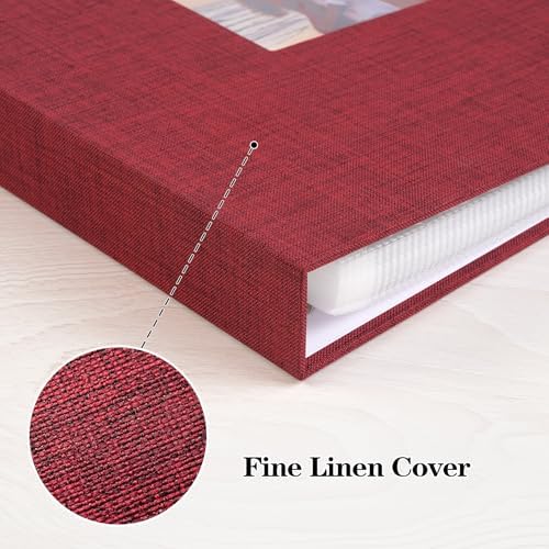 Mublalbum 8.5x11 Inch 3 Ring DIY Scrapbook Photo Album 80 Pages,Red - Image 6