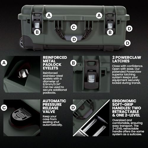 NANUK 935 Pro Photo Kit – Waterproof Travel Camera Hard Case with Padded Dividers and Wheels, 22” x 14” x 9” - Dustproof and Impact Resistant, Airline Carry-On Approved – Olive - Image 5