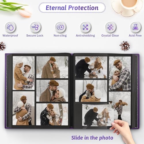 Popotop 4x6 Photo Album Holds 800 Pictures, Vegan Leather Hardcover - Image 3