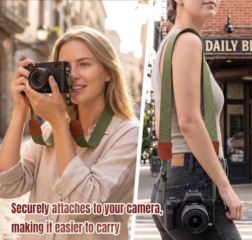 Camera Neck Strap for Fujifilm x100vi xt30 iii XM5 XT30 XT50 XT5 XE5 etc, Adjustable Woven Soft Film Camera Shoulder Strap(Military Green) - Image 6